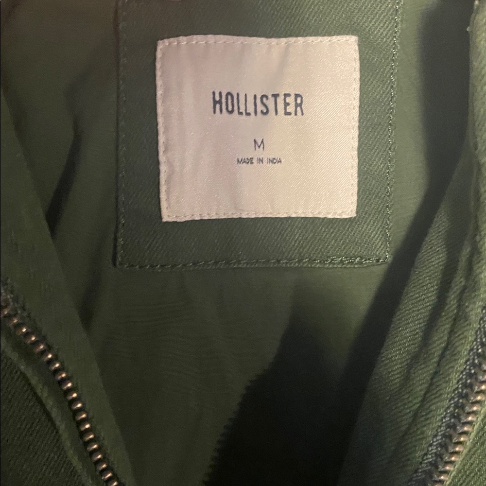 Hollister Green Bomber Jacket with Jersey City Patch - Picture 2 of 5